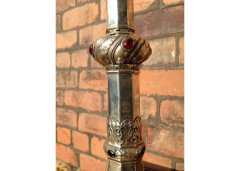 An impressive pair of tall Arts & Crafts silver plated candle stick - Thumbnail 6