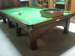 A Rare Arts & Crafts Oak Snooker Table