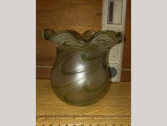 Arts & Crafts, c.1910 Pair of Hand Blown Green Swirl Glass Shades - Thumbnail 8
