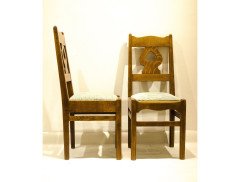 C. F. A Voysey for Liberty & Co. A rare pair of Oak chairs. - Thumbnail 2