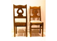 C. F. A Voysey for Liberty & Co. A rare pair of Oak chairs. - Thumbnail 3