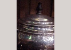 W. A. S. Benson. Rare silver tea pot with wickerwork handle - Thumbnail 6