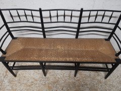 Morris & Co. A rare and exceptional museum quality ebonised Sussex three seat settee - Thumbnail 3