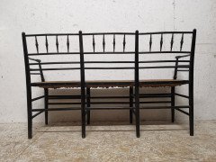 Morris & Co. A rare and exceptional museum quality ebonised Sussex three seat settee - Thumbnail 7