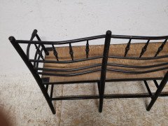 Morris & Co. A rare and exceptional museum quality ebonised Sussex three seat settee - Thumbnail 8