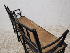 Morris & Co. A rare and exceptional museum quality ebonised Sussex three seat settee - Thumbnail 11