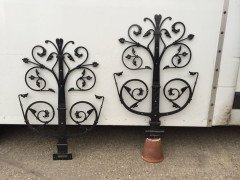 Dr. C. Dresser Gothic Revival Iron Door Hinges with Incised Decorative Details - Thumbnail 6