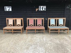 Wylie & Lochhead Attributed, Three Matching Oak Arts & Crafts Settles - Thumbnail 1