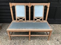 Wylie & Lochhead, attributed. Three Arts Crafts Matching Oak Settles with Shaped Back - Thumbnail 7