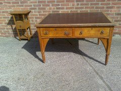 E. W. Godwin Attributed, Gothic Aesthetic Movement Oak Desk - Thumbnail 2