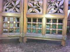 Alfred Waterhouse Attributed, a pair of Gothic Revival hinged alter gate - Thumbnail 2