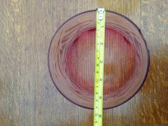 Cranberry glass oil lamp shade with ruffled frill c.1900 - Thumbnail 8