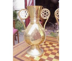 A. W. N. Pugin. A pair of Gothic Revival brass flower vases engraved 'St Mary's Parish' - Thumbnail 3