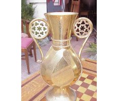 A. W. N. Pugin. A pair of Gothic Revival brass flower vases engraved 'St Mary's Parish' - Thumbnail 4