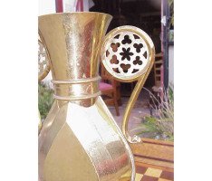 A. W. N. Pugin. A pair of Gothic Revival brass flower vases engraved 'St Mary's Parish' - Thumbnail 6