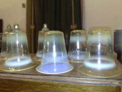 Rare set of eight Vaseline shade - Thumbnail 4