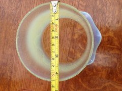 Vaseline Glass Oil Lamp Shade with Flared Frill Rim c.1900 - Thumbnail 6