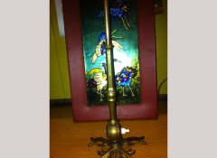 W. A. S. Benson. An Arts & Crafts brass four leg table lamp - Thumbnail 4