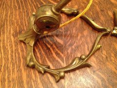 W. A. S. Benson. Rare pair of swan shaped table lights with mistletoe leaf and berry bases. - Thumbnail 3