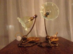 W. A. S. Benson. Rare pair of swan shaped table lights with mistletoe leaf and berry bases. - Thumbnail 6