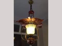 W. A. S. Benson. A rare copper and brass lantern with large reflector in the shape of petals - Thumbnail 5