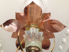 W. A. S. Benson. A rare copper and brass lantern with large reflector in the shape of petals - Thumbnail 3