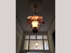 W. A. S. Benson. A rare copper and brass lantern with large reflector in the shape of petals - Thumbnail 5