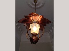 W. A. S. Benson. Rare copper and brass lantern with large reflector in the shape of petals - Thumbnail 6
