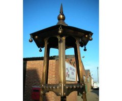 Arthur Simpson. Rare Arts & Crafts Hatstand with a Copper Lantern to the Top - Thumbnail 4