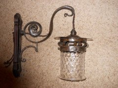 A set of six Arts & Crafts hand made iron wall lights (one shown) - Thumbnail 1