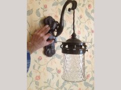 A set of six Arts & Crafts hand made iron wall lights (one shown) - Thumbnail 2