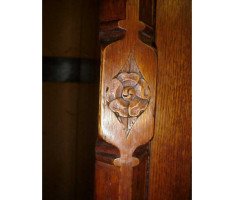A. W. N. Pugin for J G Crace. important Gothic Revival Oak treble wardrobe of superior quality - Thumbnail 7
