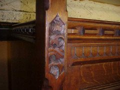 A. W. N. Pugin for J G Crace. important Gothic Revival Oak treble wardrobe of superior quality - Thumbnail 10