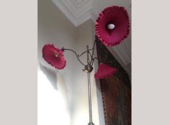 W. A. S. Benson. Rare three branch adjustable standard lamp with extending and inverting shades - Thumbnail 4