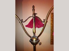 W. A. S. Benson. Rare three branch adjustable standard lamp with extending and inverting shades - Thumbnail 7