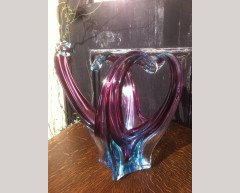 Art glass biomorphic vase in ruby and aquamarine c.1960 | Dickinson's Real Deal - Thumbnail 4
