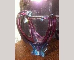 Art glass biomorphic vase in ruby and aquamarine c.1960 | Dickinson's Real Deal - Thumbnail 5