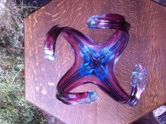 Art glass biomorphic vase in ruby and aquamarine c.1960 | Dickinson's Real Deal - Thumbnail 6