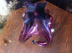 Art glass biomorphic vase in ruby and aquamarine c.1960 | Dickinson's Real Deal - Thumbnail 8