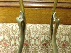 W. A. S. Benson. A pair of brass swan table lamps with heart shaped bases. - Thumbnail 7