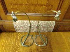 W. A. S. Benson. A pair of brass swan table lamps with heart shaped bases. - Thumbnail 8