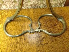 W. A. S. Benson. A pair of brass swan table lamps with heart shaped bases. - Thumbnail 11