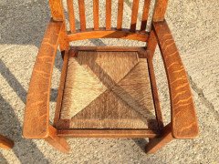 Arthur Simpson. Armchair with shaped back and original ratten drop - Thumbnail 12