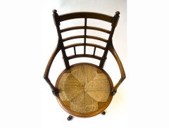 E. W. Godwin for William Watt. A Jacobean or Old English office swivel Armchair - Thumbnail 4
