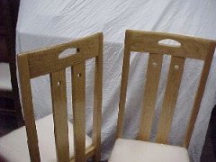 A Pair of Good Quality Reproduction C. R. Mackintosh Ingram Street Tea Room Chairs in Light Stained Oak - Thumbnail 2