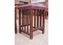 Wylie & Lochhead. A Pair of Arts & Crafts Glasgow School Stools with Slatted Sides - Thumbnail 2
