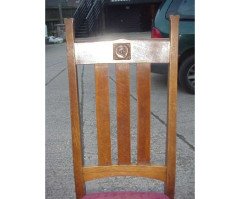 E. A. Taylor for Wylie & Lochhead. A pair of Arts & Crafts Oak chairs - Thumbnail 3