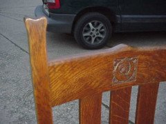 E. A. Taylor for Wylie & Lochhead. A pair of Arts & Crafts Oak chairs - Thumbnail 4