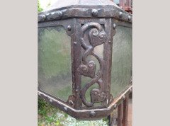 An Arts & Crafts hand forged iron lantern - Thumbnail 2