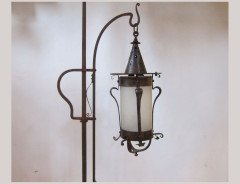 An Arts & Crafts adjustable iron standard lamp - Thumbnail 3